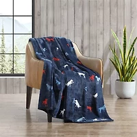 Eddie Bauer Buddy The Dog Plush Reversible Lightweight Throw