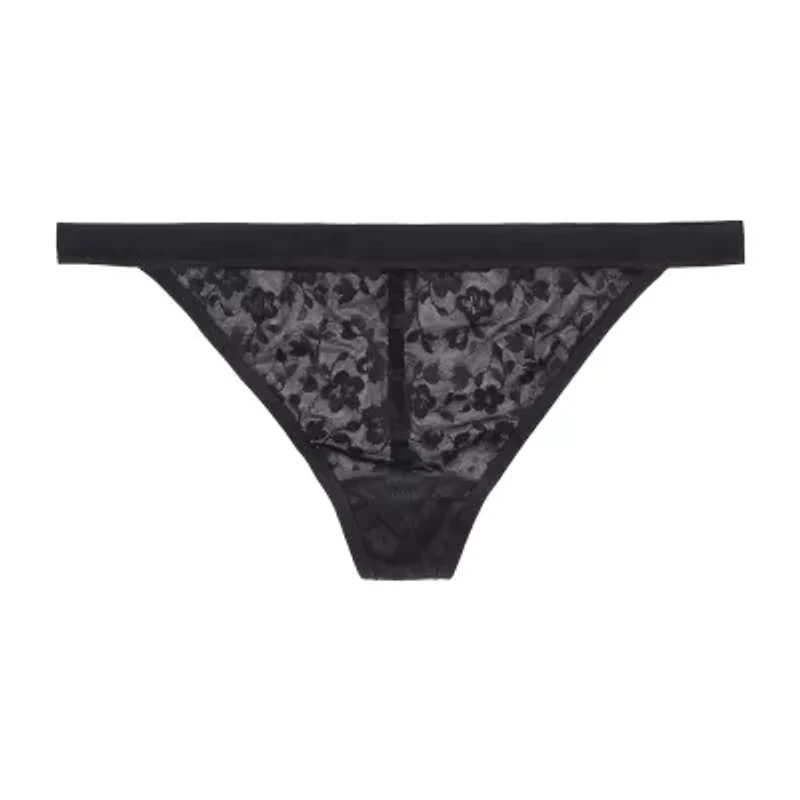 Curvy Couture No Show Lace G-String Thong Panty - 1383