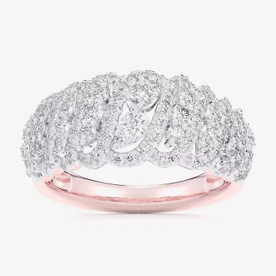G-H / Si1-Si2) Womens 3/4 CT. T.W. Lab Grown White Diamond 10K Rose Gold Band