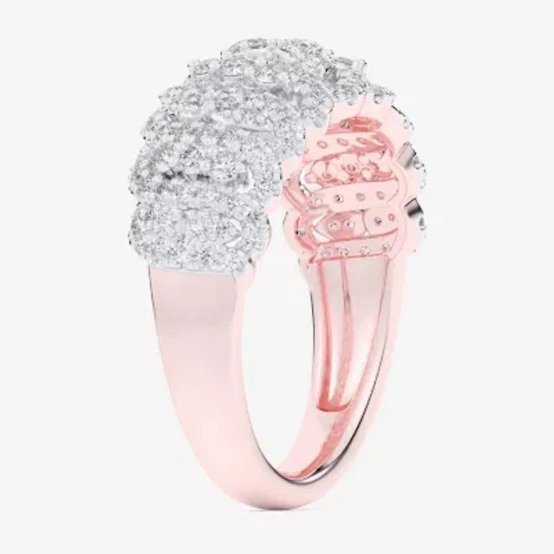 G-H / Si1-Si2) Womens 3/4 CT. T.W. Lab Grown White Diamond 10K Rose Gold Band