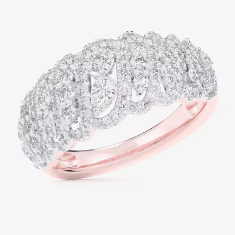 G-H / Si1-Si2) Womens 3/4 CT. T.W. Lab Grown White Diamond 10K Rose Gold Band