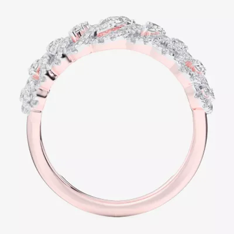 G-H / Si1-Si2) Womens 3/4 CT. T.W. Lab Grown White Diamond 10K Rose Gold Band
