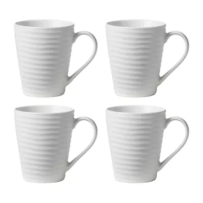 Oneida Ridge White 4-pc. Stoneware Mug Set