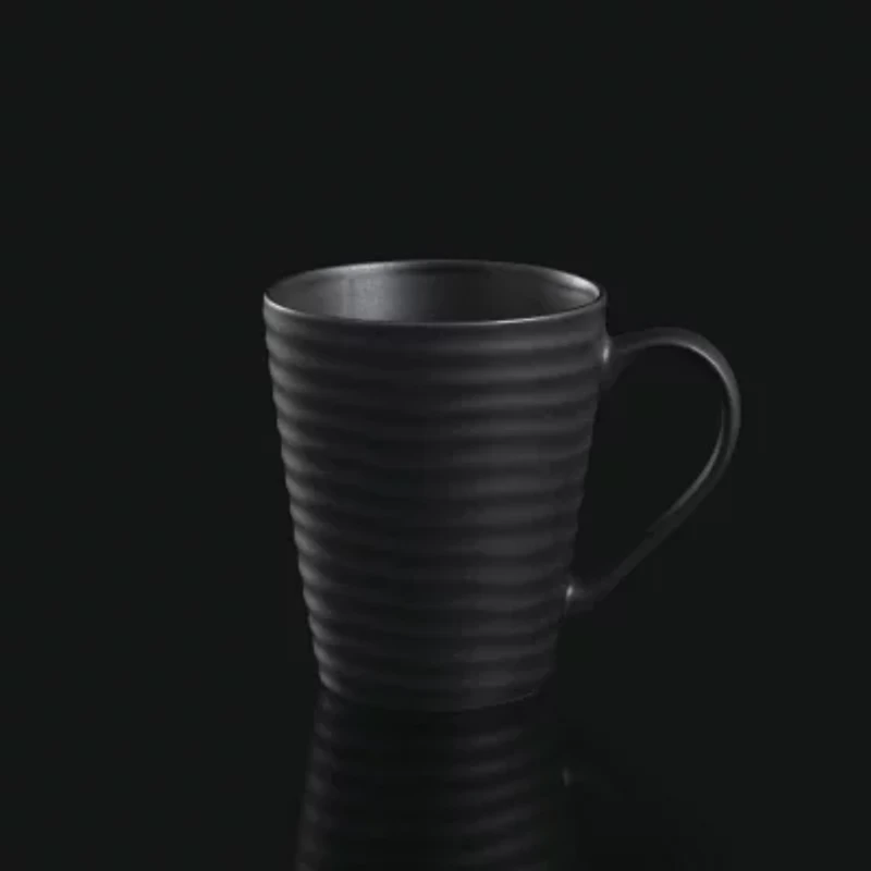 Oneida Ridge Black 4-pc. Stoneware Mug Set