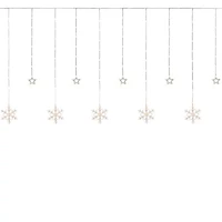 Northlight B/O Star And Snowflake Window Curtain - Clear Led - 5.75ft - Clear Wire - 250ct String Lights