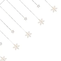 Northlight B/O Star And Snowflake Window Curtain - Clear Led - 5.75ft - Clear Wire - 250ct String Lights