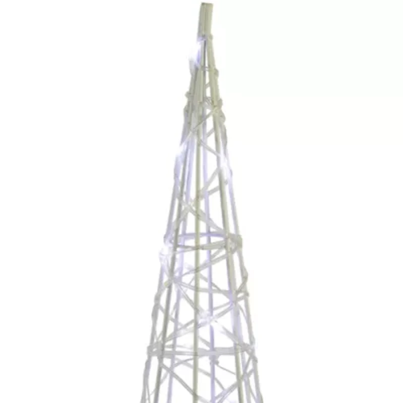 Northlight Led Lighted Twinkle Cone Trees - 39.5in - Silver - Set Of 3 Christmas Yard Art