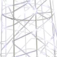 Northlight Led Lighted Twinkle Cone Trees - 39.5in - Silver - Set Of 3 Christmas Yard Art