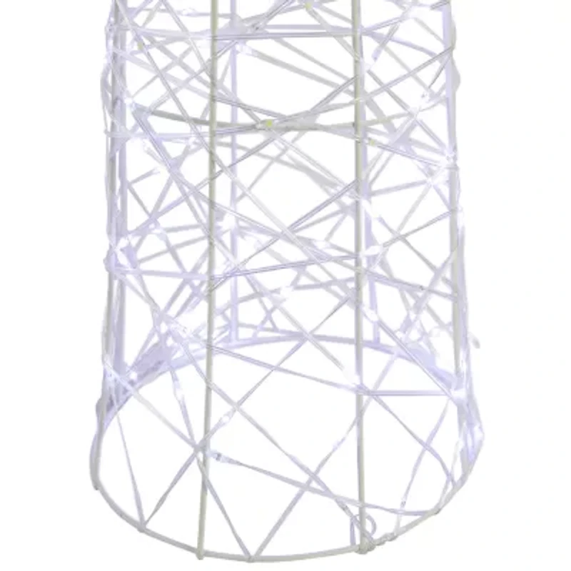 Northlight Led Lighted Twinkle Cone Trees - 39.5in - Silver - Set Of 3 Christmas Yard Art