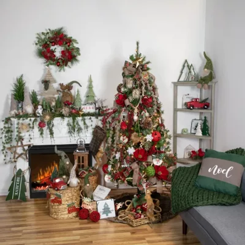 Northlight Wooden Inbelievein Snow Sled - 18.25in - Green Christmas Tabletop Decor