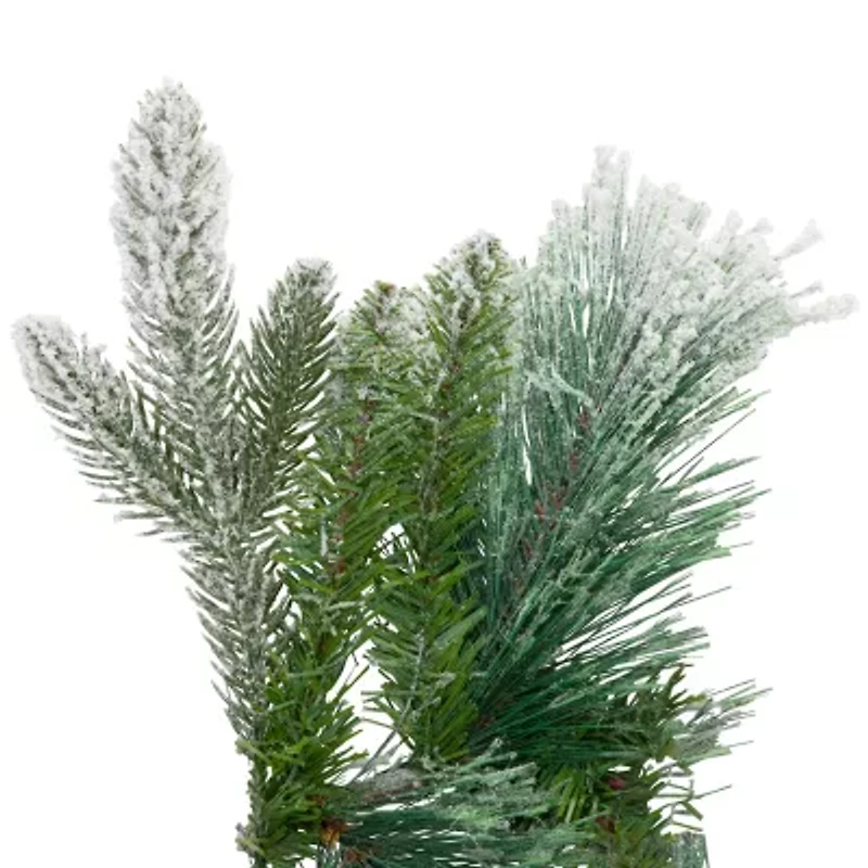 Northlight Real Touch™️ Flocked Calloway Fir With Berries - 24in - Unlit Wreath