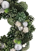 Northlight Green Pinecone And Foliage 14in Unlit Wreath