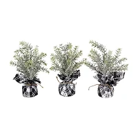 Northlight Mini Frosted Pine - 10in - Set Of 3 1 Foot Pine Christmas Tree