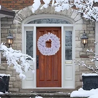 Northlight Icy White Iridescent Spruce - 36in - Unlit Wreath