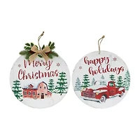 Northlight Merry And Happy Holidays Wood S - 15.75in - Set Of 2 Wall Sign