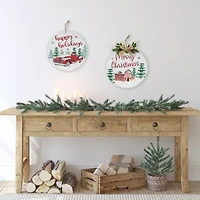 Northlight Merry And Happy Holidays Wood S - 15.75in - Set Of 2 Wall Sign