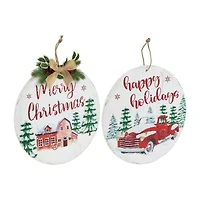 Northlight 16" Merry And Happy Holidays Wood Wall Sign