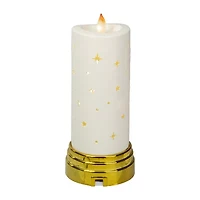 Northlight 9in Gold And White Nativity Scene Flameless Candle