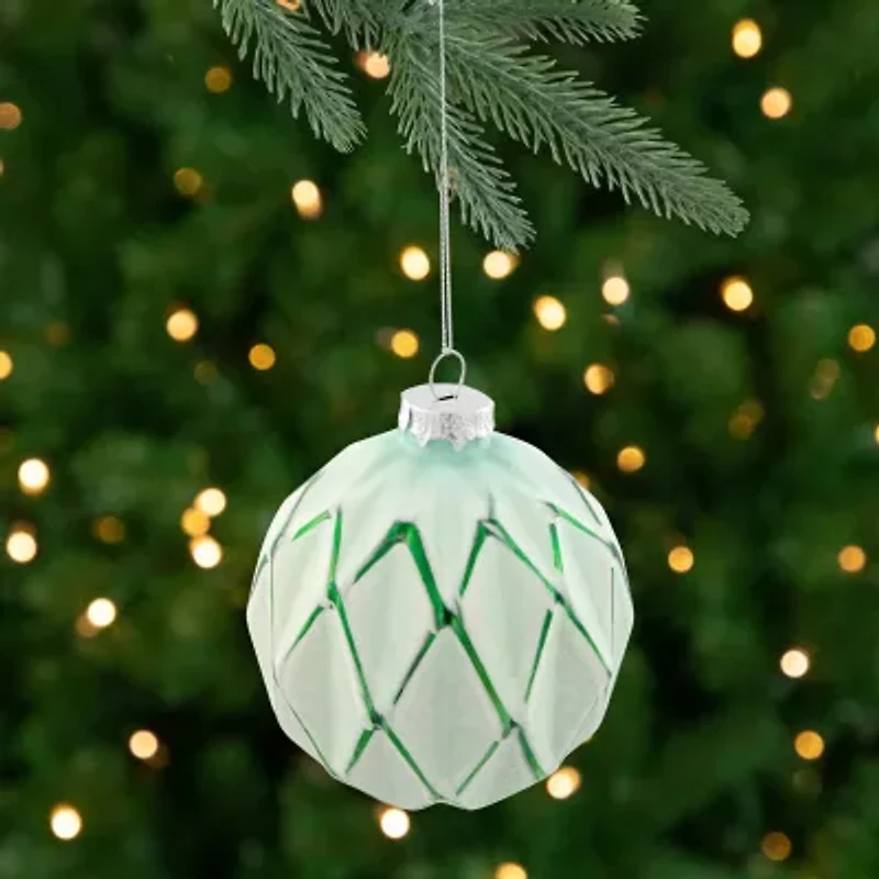 Northlight 4ct Emerald Green And White Matte Ball 4in (100mm) Christmas Ornament