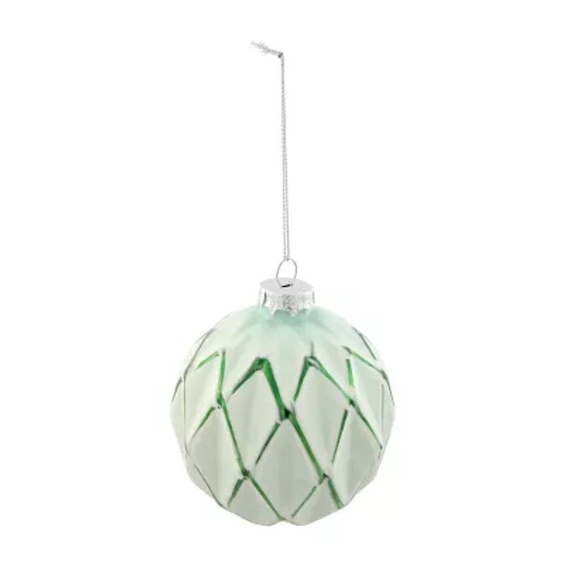 Northlight 4ct Emerald Green And White Matte Ball 4in (100mm) Christmas Ornament