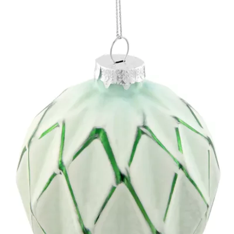 Northlight 4ct Emerald Green And White Matte Ball 4in (100mm) Christmas Ornament