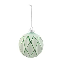 Northlight 4ct Emerald Green And White Matte Ball 4in (100mm) Christmas Ornament
