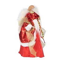 Northlight Angel With Lighted Wings - 14in - Red And White Christmas Tree Topper