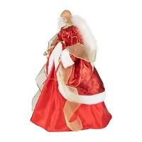 Northlight Angel With Lighted Wings - 14in - Red And White Christmas Tree Topper