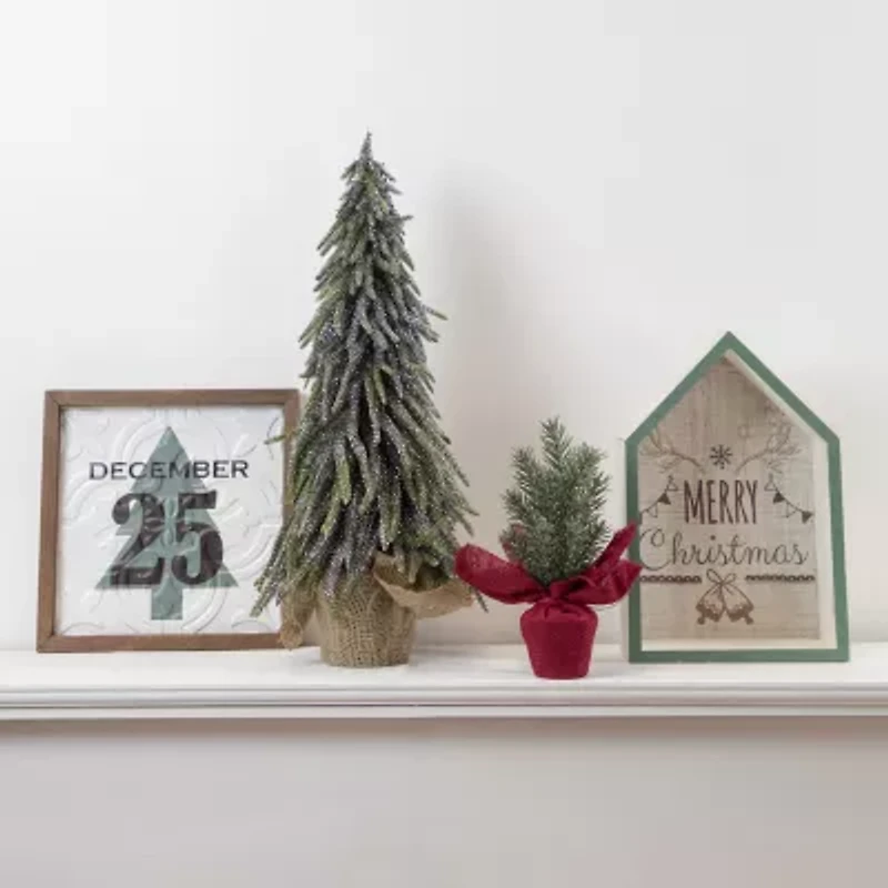 Northlight 11.75in Green Merry 3-D House Wall Sign