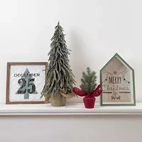 Northlight 11.75in Green Merry 3-D House Wall Sign
