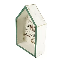 Northlight 11.75in Green Merry 3-D House Wall Sign