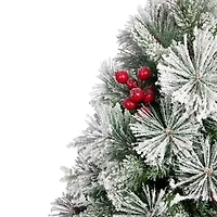 Northlight Real Touch™️ Full Heavily Flocked Whittaker Spruce - 5ft -Unlit 5 Foot Flocked Spruce Christmas Tree