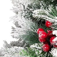 Northlight Real Touch™️ Full Heavily Flocked Whittaker Spruce - 5ft -Unlit 5 Foot Flocked Spruce Christmas Tree