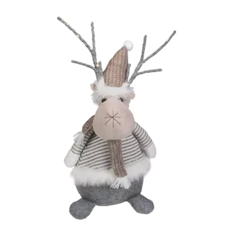 Northlight Led Lighted Wrapped Antlers Knitted Reindeer - 18in Christmas Figurine