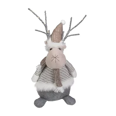 Northlight Led Lighted Wrapped Antlers Knitted Reindeer - 18in Christmas Figurine