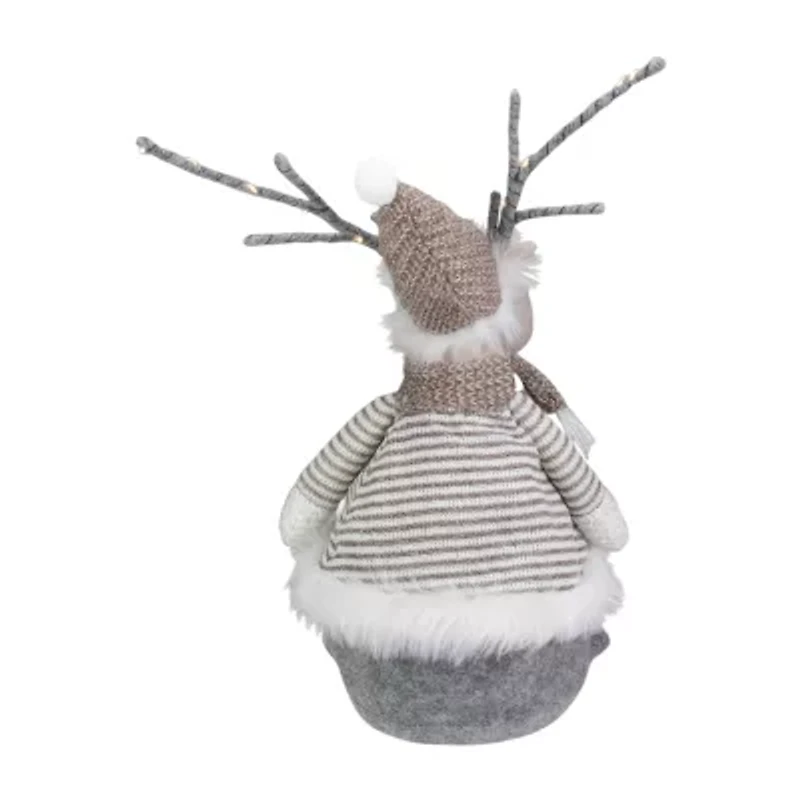 Northlight Led Lighted Wrapped Antlers Knitted Reindeer - 18in Christmas Figurine