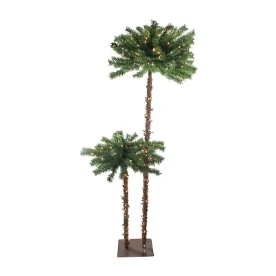 Northlight 6ft Pre-Lit Tropical Palm Tree - Clear Lights 6 Foot Tropical Christmas Tree