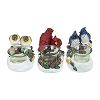 Northlight 6" Bird Couples Tealight Christmas Tabletop Decor