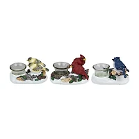 Northlight 6" Bird Couples Tealight Christmas Tabletop Decor