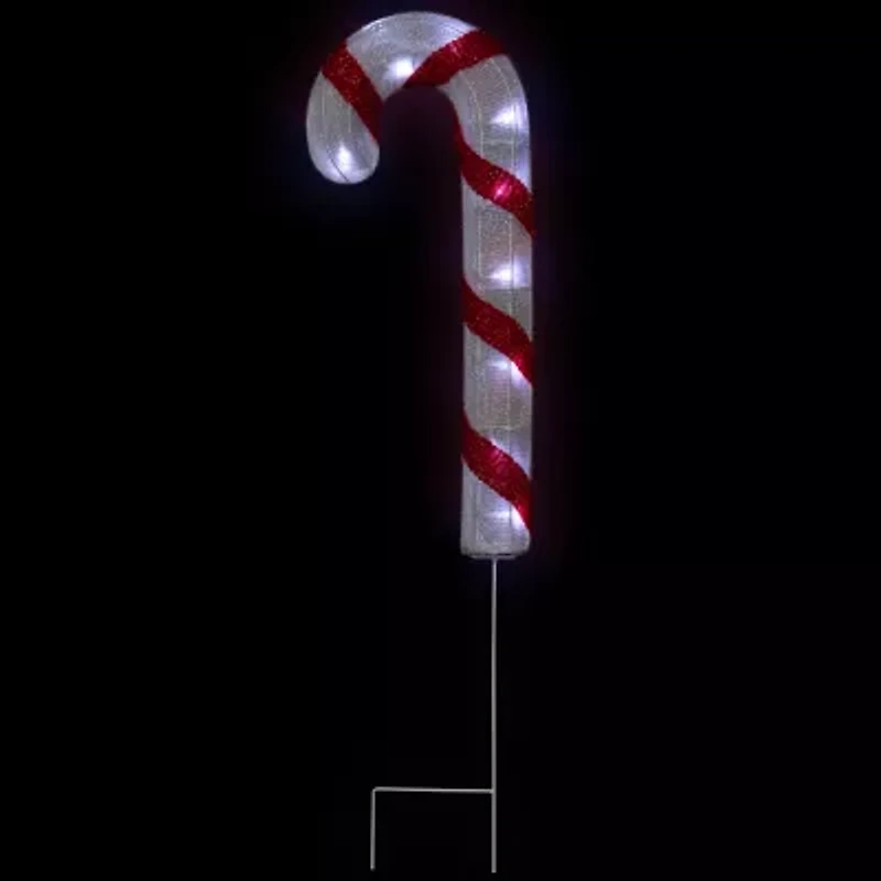 Northlight Lighted Candy Cane Pathway Lawn Stakes - 20in - Set Of 3 Christmas Yard Art