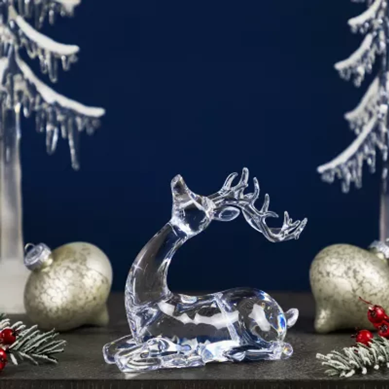 Northlight 6" Laying Acrylic Deer Christmas Tabletop Decor