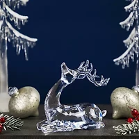 Northlight 6" Laying Acrylic Deer Christmas Tabletop Decor