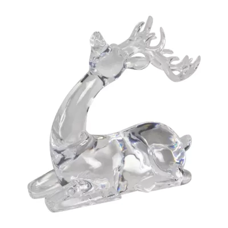 Northlight 6" Laying Acrylic Deer Christmas Tabletop Decor