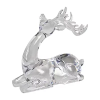 Northlight 6" Laying Acrylic Deer Christmas Tabletop Decor