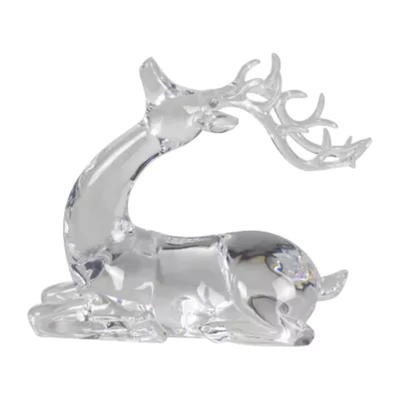 Northlight 6" Laying Acrylic Deer Christmas Tabletop Decor