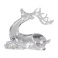Northlight 6" Laying Acrylic Deer Christmas Tabletop Decor