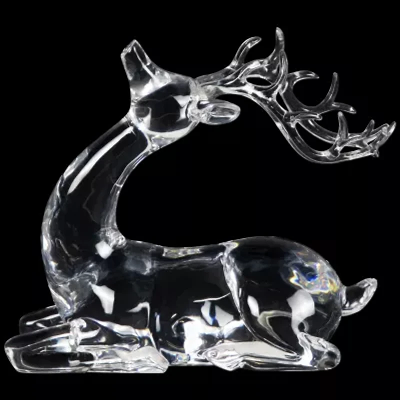 Northlight 6" Laying Acrylic Deer Christmas Tabletop Decor