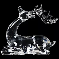Northlight 6" Laying Acrylic Deer Christmas Tabletop Decor