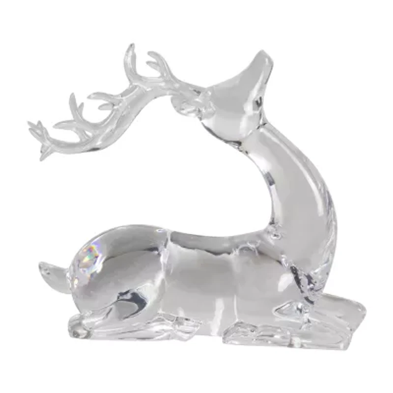 Northlight 6" Laying Acrylic Deer Christmas Tabletop Decor