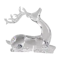 Northlight 6" Laying Acrylic Deer Christmas Tabletop Decor
